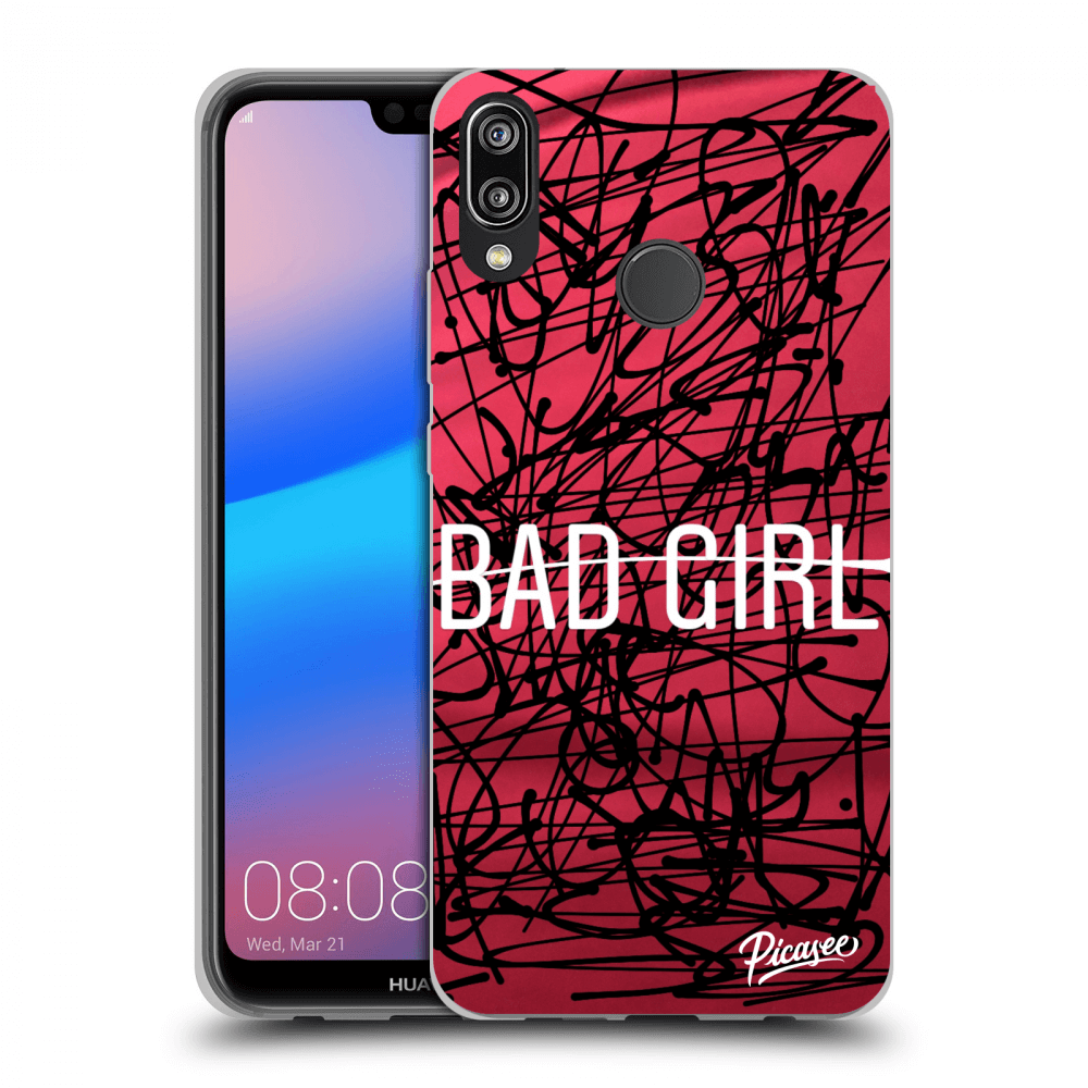 Picasee átlátszó szilikon tok az alábbi mobiltelefonokra Huawei P20 Lite - Bad girl
