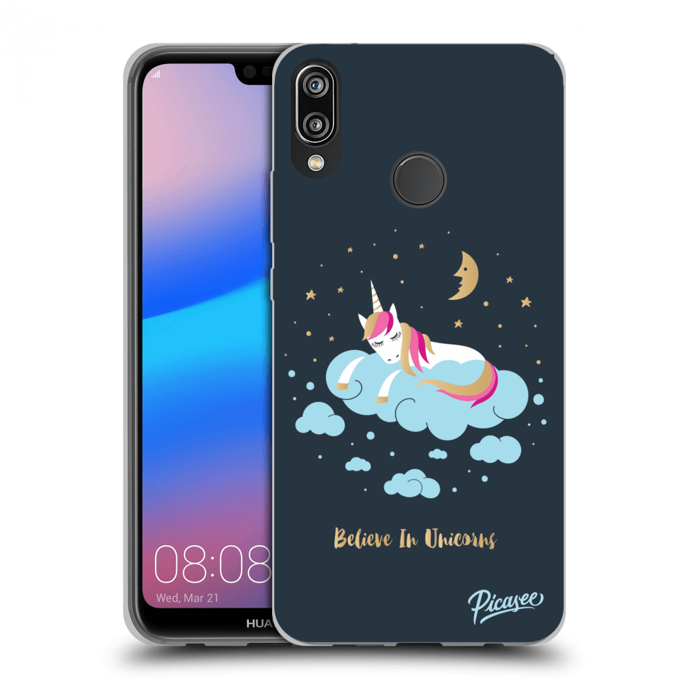 Picasee fekete szilikon tok az alábbi mobiltelefonokra Huawei P20 Lite - Believe In Unicorns