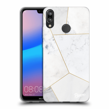 Szilikon tok erre a típusra Huawei P20 Lite - White tile