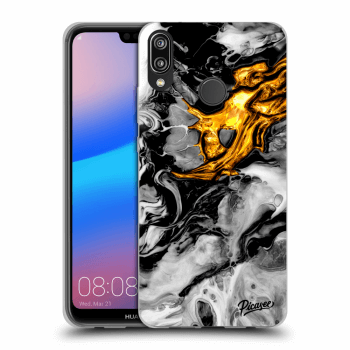 Szilikon tok erre a típusra Huawei P20 Lite - Black Gold 2