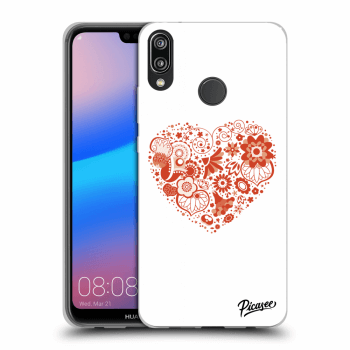 Picasee átlátszó szilikon tok az alábbi mobiltelefonokra Huawei P20 Lite - Big heart