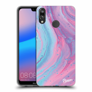 Szilikon tok erre a típusra Huawei P20 Lite - Pink liquid