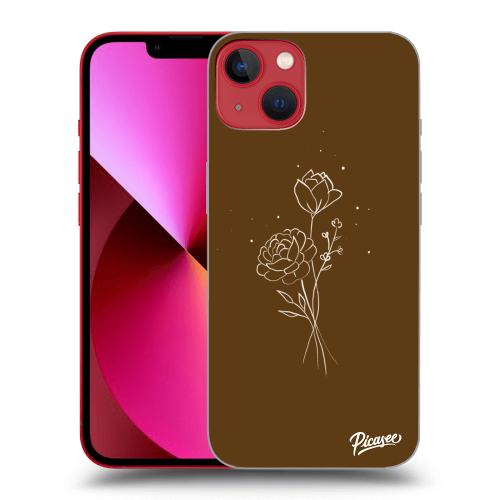 Picasee átlátszó szilikon tok az alábbi mobiltelefonokra Apple iPhone 14 Plus - Brown flowers