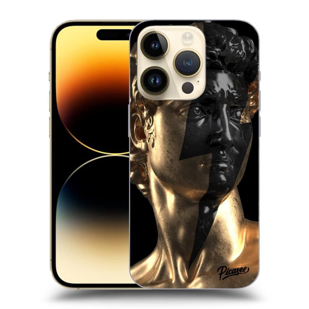 Picasee fekete szilikon tok az alábbi mobiltelefonokra Apple iPhone 14 Pro - Wildfire - Gold