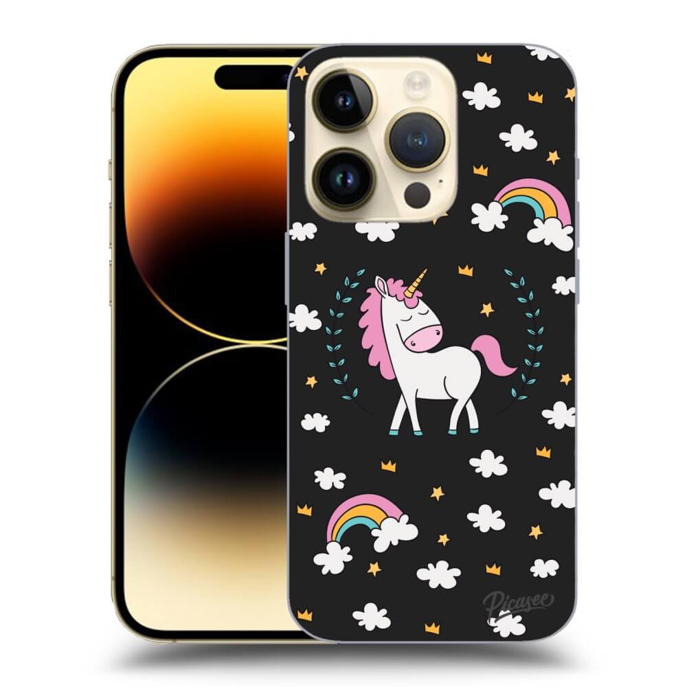 Picasee fekete szilikon tok az alábbi mobiltelefonokra Apple iPhone 14 Pro - Unicorn star heaven