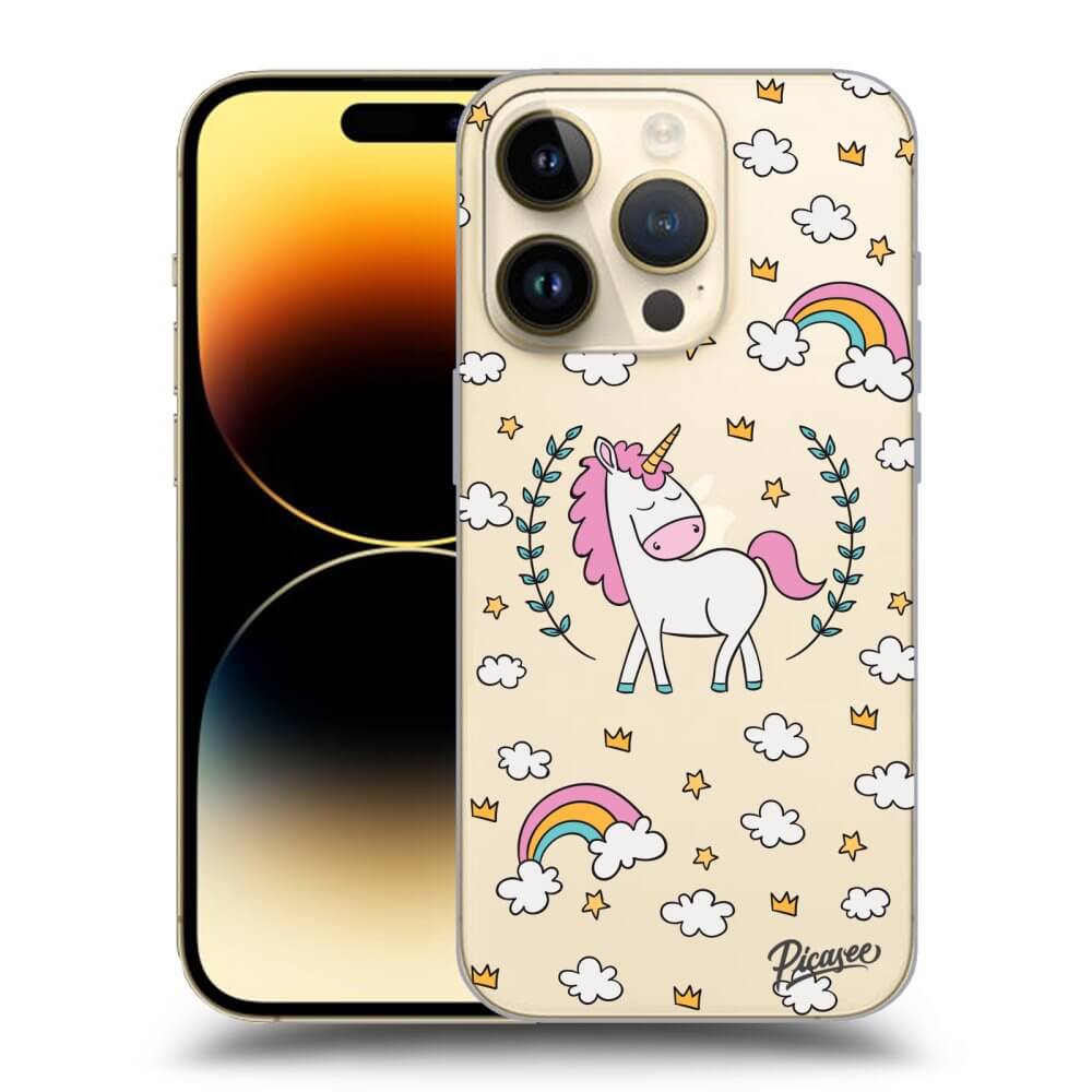Picasee átlátszó szilikon tok az alábbi mobiltelefonokra Apple iPhone 14 Pro - Unicorn star heaven