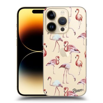 Picasee átlátszó szilikon tok az alábbi mobiltelefonokra Apple iPhone 14 Pro - Flamingos