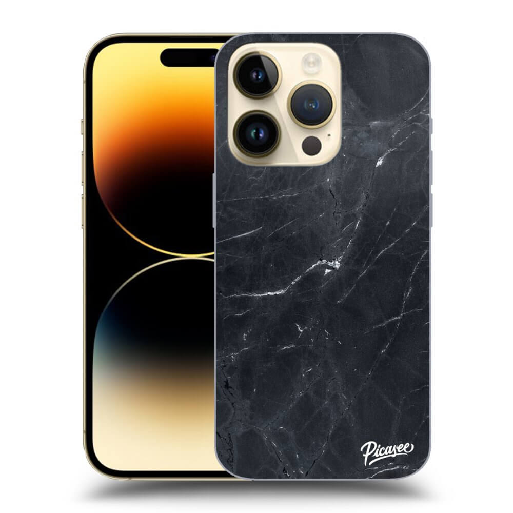 Picasee fekete szilikon tok az alábbi mobiltelefonokra Apple iPhone 14 Pro - Black marble