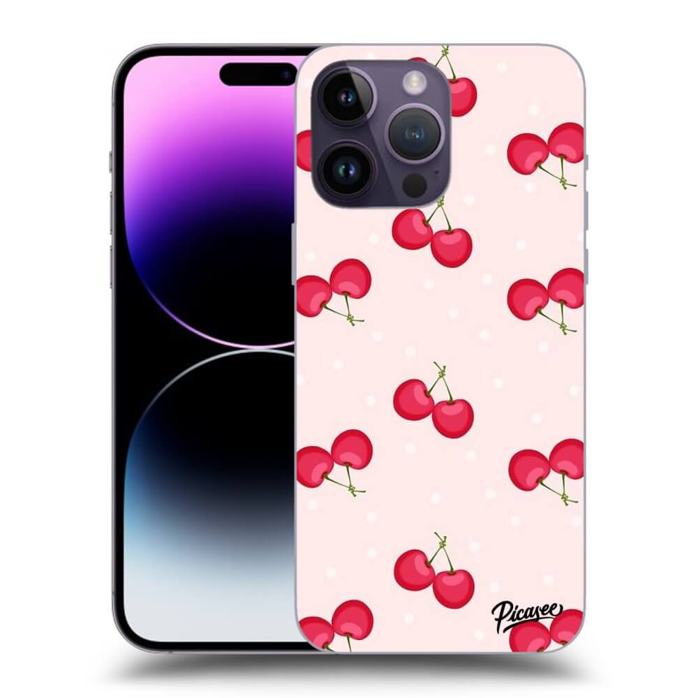 Picasee fekete szilikon tok az alábbi mobiltelefonokra Apple iPhone 14 Pro Max - Cherries