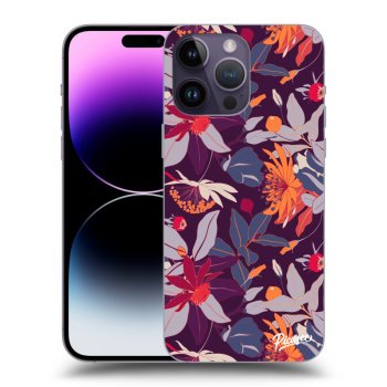 Picasee átlátszó szilikon tok az alábbi mobiltelefonokra Apple iPhone 14 Pro Max - Purple Leaf
