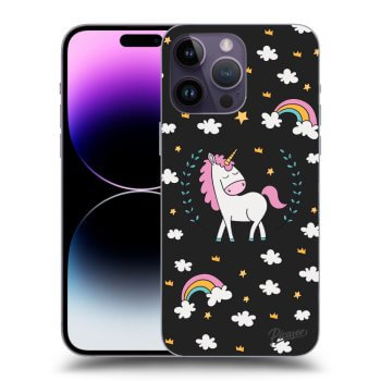 Picasee fekete szilikon tok az alábbi mobiltelefonokra Apple iPhone 14 Pro Max - Unicorn star heaven