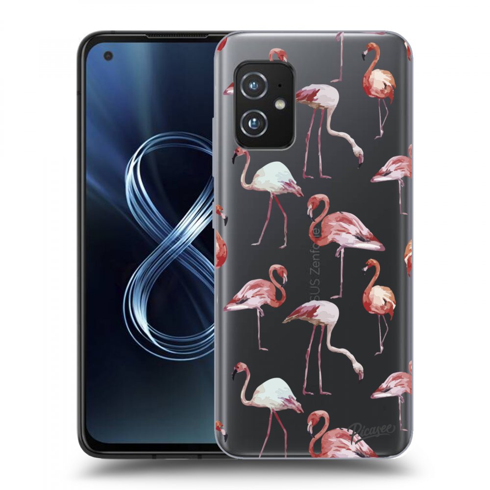 Picasee átlátszó szilikon tok az alábbi mobiltelefonokra Asus Zenfone 8 ZS590KS - Flamingos