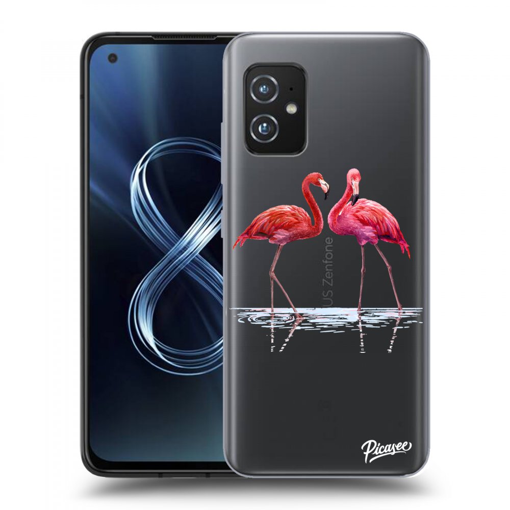 Picasee átlátszó szilikon tok az alábbi mobiltelefonokra Asus Zenfone 8 ZS590KS - Flamingos couple