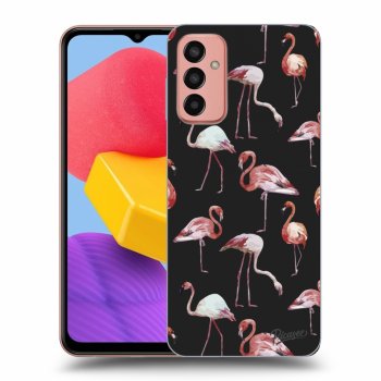 Picasee fekete szilikon tok az alábbi mobiltelefonokra Samsung Galaxy M13 M135F - Flamingos