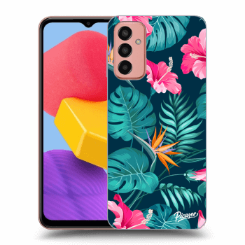 Picasee átlátszó szilikon tok az alábbi mobiltelefonokra Samsung Galaxy M13 M135F - Pink Monstera