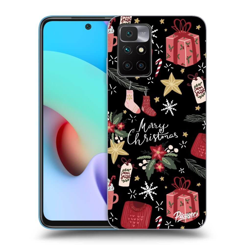 Picasee fekete szilikon tok az alábbi mobiltelefonokra Xiaomi Redmi 10 (2022) - Christmas