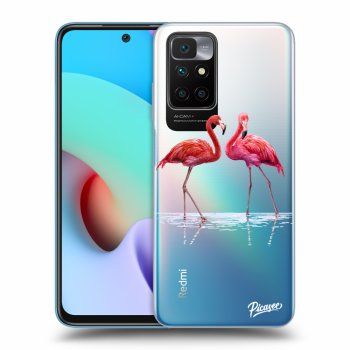 Picasee átlátszó szilikon tok az alábbi mobiltelefonokra Xiaomi Redmi 10 (2022) - Flamingos couple