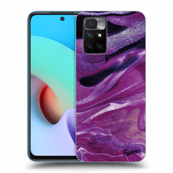 Picasee fekete szilikon tok az alábbi mobiltelefonokra Xiaomi Redmi 10 (2022) - Purple glitter