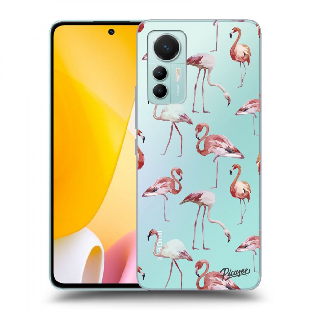 Picasee átlátszó szilikon tok az alábbi mobiltelefonokra Xiaomi 12 Lite - Flamingos