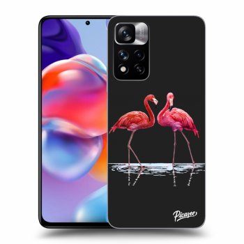 Picasee fekete szilikon tok az alábbi mobiltelefonokra Xiaomi Redmi Note 11 Pro+ 5G - Flamingos couple