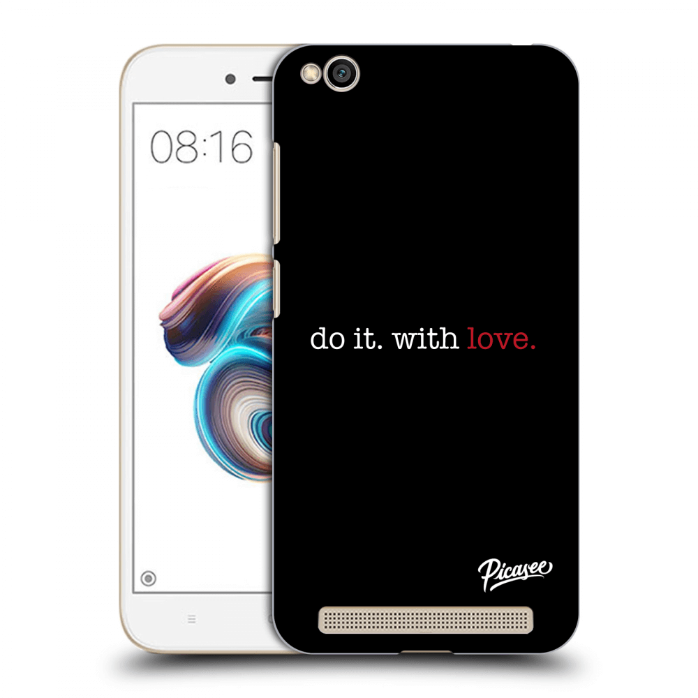 Picasee fekete szilikon tok az alábbi mobiltelefonokra Xiaomi Redmi 5A - Do it. With love.