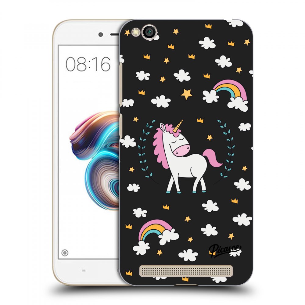 Picasee fekete szilikon tok az alábbi mobiltelefonokra Xiaomi Redmi 5A - Unicorn star heaven