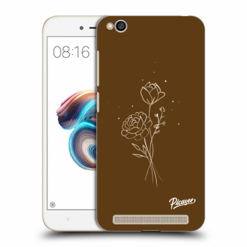 Picasee fekete szilikon tok az alábbi mobiltelefonokra Xiaomi Redmi 5A - Brown flowers