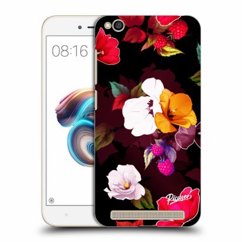 Picasee fekete szilikon tok az alábbi mobiltelefonokra Xiaomi Redmi 5A - Flowers and Berries