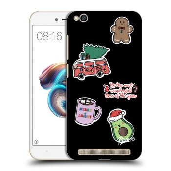 Picasee fekete szilikon tok az alábbi mobiltelefonokra Xiaomi Redmi 5A - Christmas Stickers