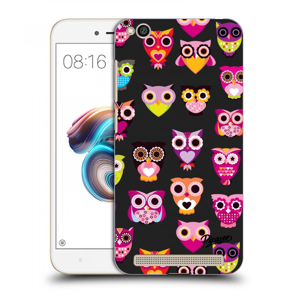 Picasee fekete szilikon tok az alábbi mobiltelefonokra Xiaomi Redmi 5A - Owls