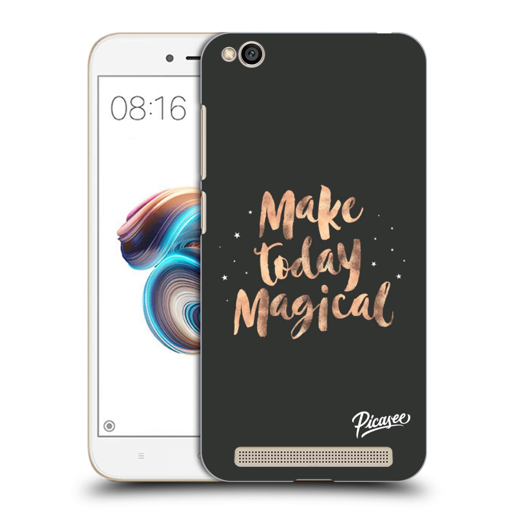 Picasee fekete szilikon tok az alábbi mobiltelefonokra Xiaomi Redmi 5A - Make today Magical