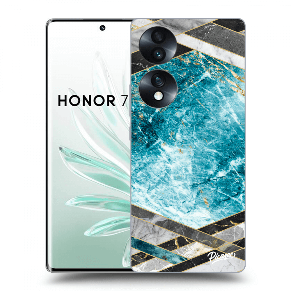 Picasee átlátszó szilikon tok az alábbi mobiltelefonokra Honor 70 - Blue geometry