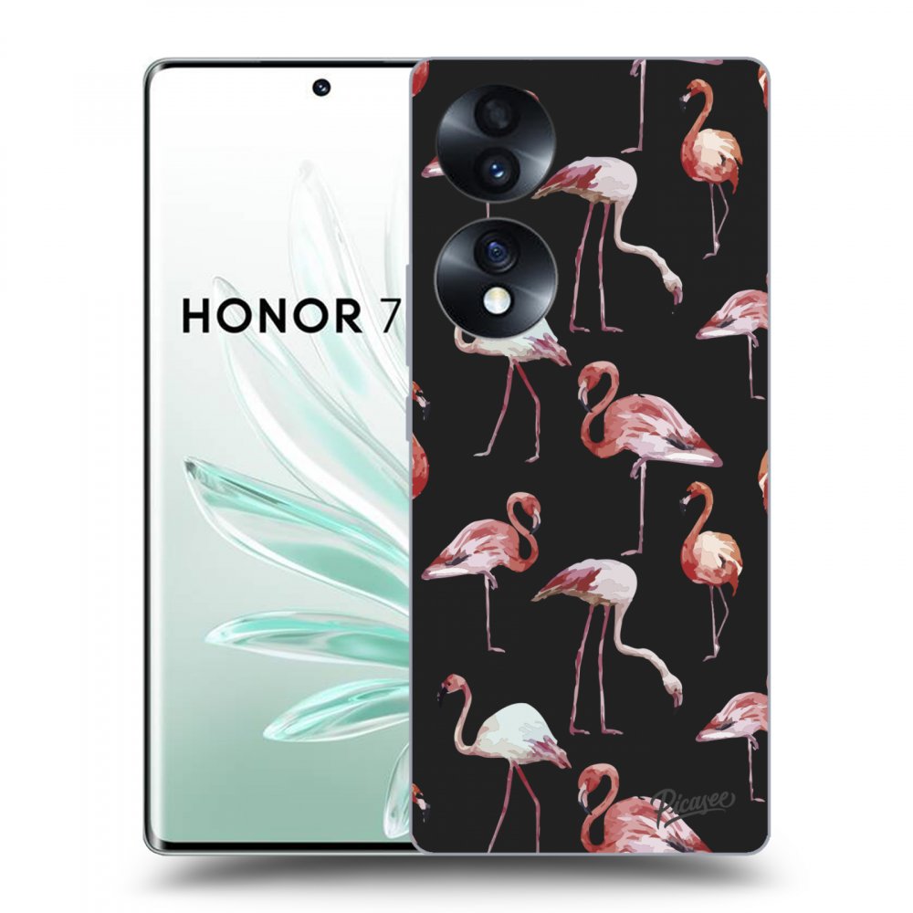 Picasee fekete szilikon tok az alábbi mobiltelefonokra Honor 70 - Flamingos