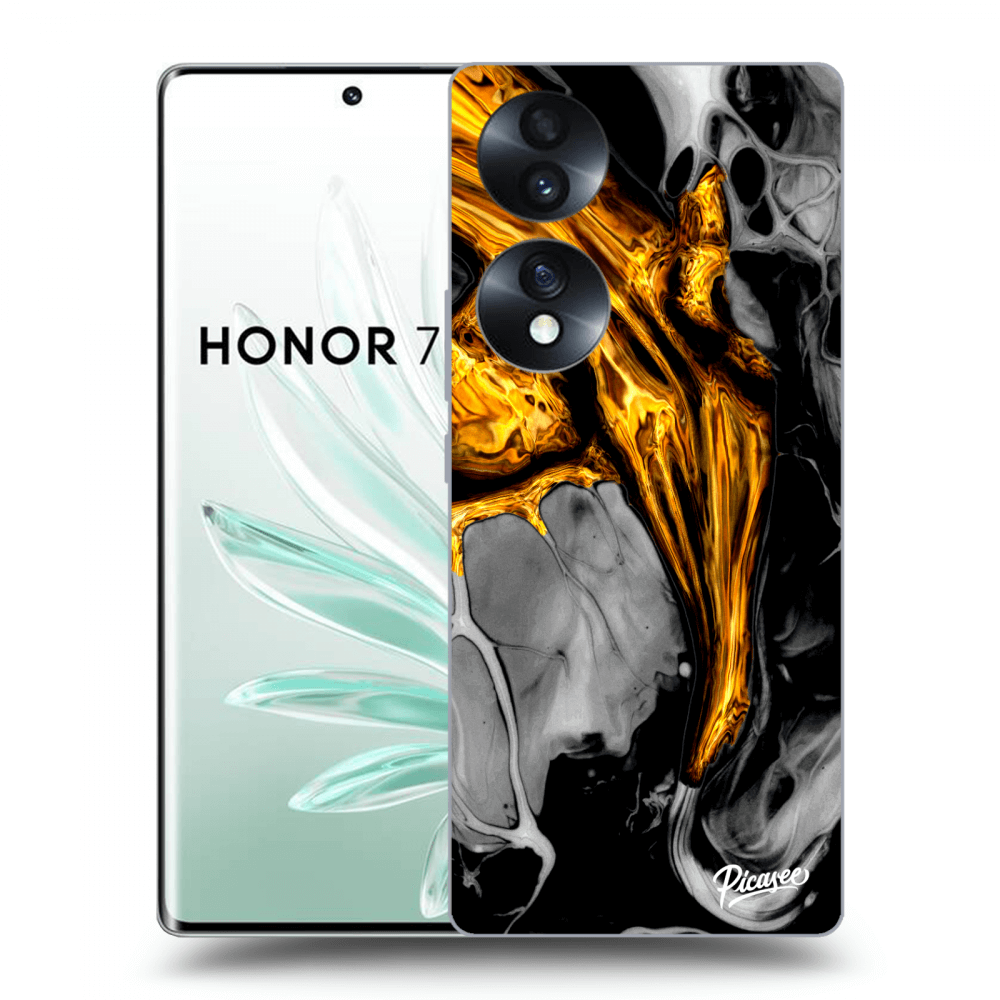 Picasee fekete szilikon tok az alábbi mobiltelefonokra Honor 70 - Black Gold
