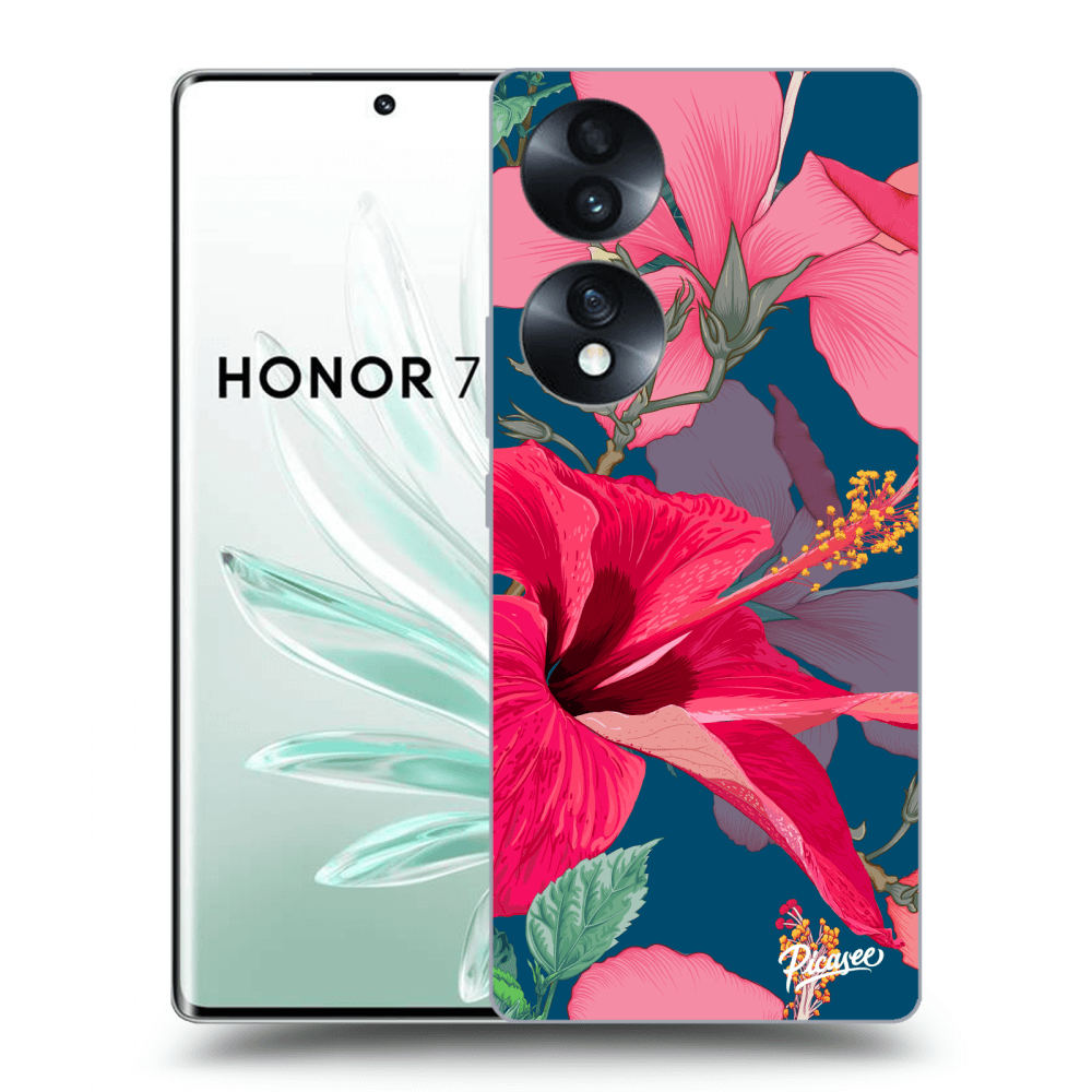 Picasee átlátszó szilikon tok az alábbi mobiltelefonokra Honor 70 - Hibiscus