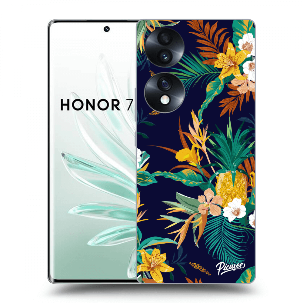 Picasee fekete szilikon tok az alábbi mobiltelefonokra Honor 70 - Pineapple Color