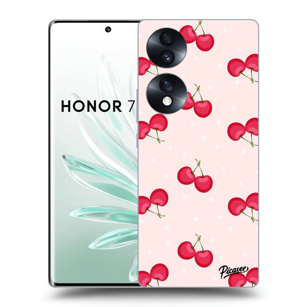 Picasee fekete szilikon tok az alábbi mobiltelefonokra Honor 70 - Cherries