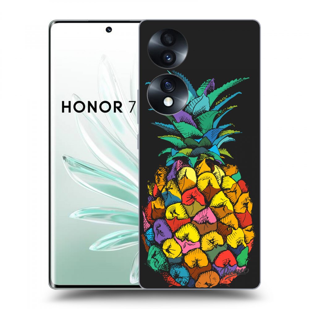 Picasee fekete szilikon tok az alábbi mobiltelefonokra Honor 70 - Pineapple