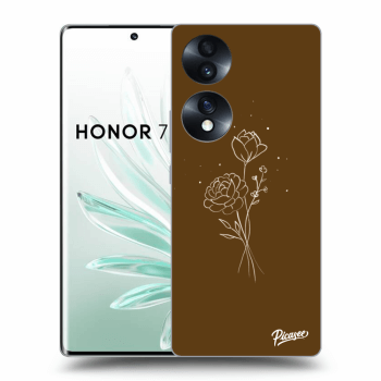Picasee átlátszó szilikon tok az alábbi mobiltelefonokra Honor 70 - Brown flowers