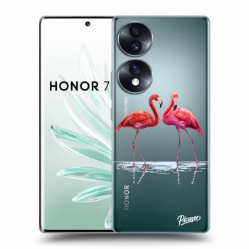 Picasee átlátszó szilikon tok az alábbi mobiltelefonokra Honor 70 - Flamingos couple