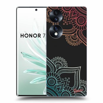 Picasee fekete szilikon tok az alábbi mobiltelefonokra Honor 70 - Flowers pattern