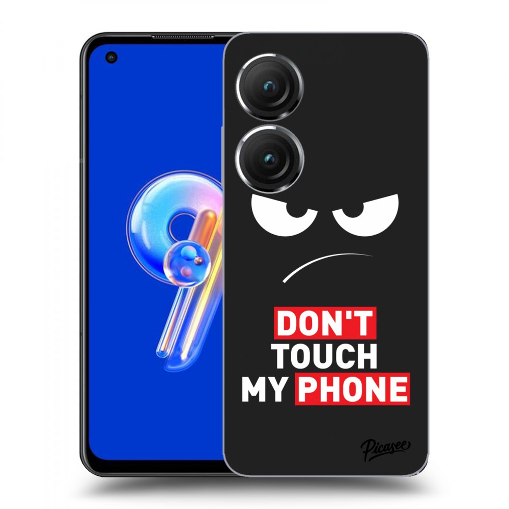 Picasee fekete szilikon tok az alábbi mobiltelefonokra Asus Zenfone 9 - Angry Eyes - Transparent
