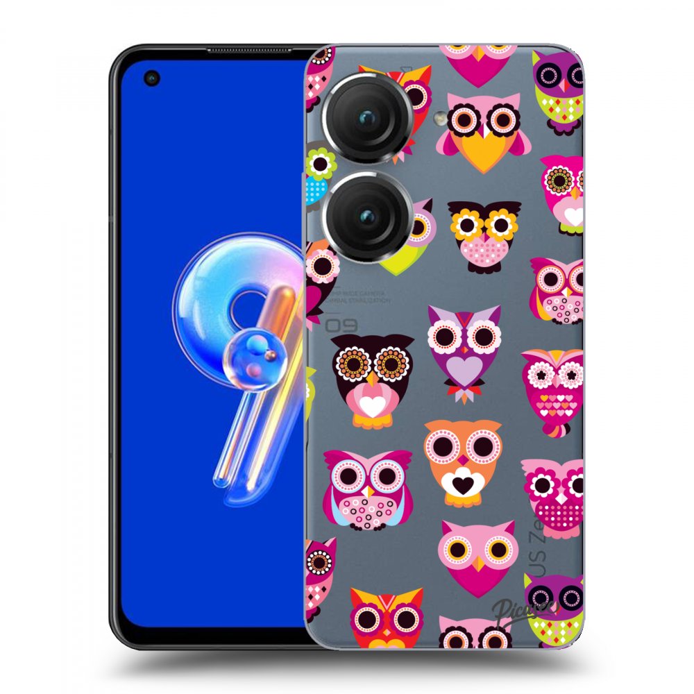 Picasee átlátszó szilikon tok az alábbi mobiltelefonokra Asus Zenfone 9 - Owls