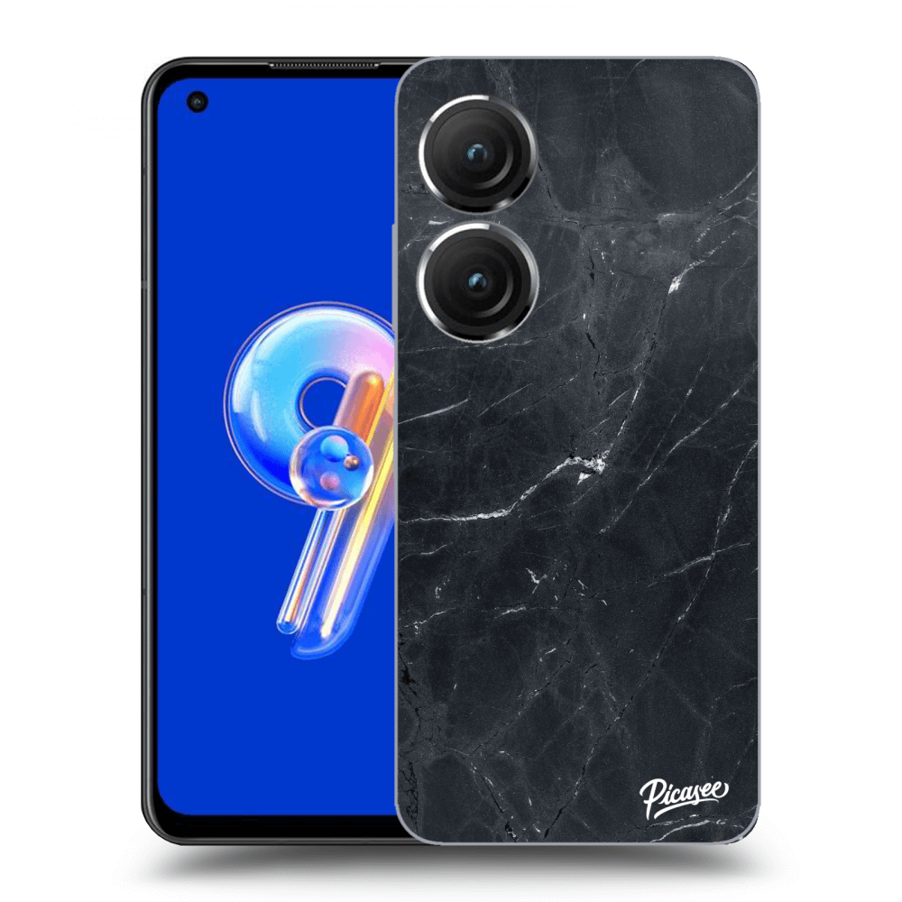 Picasee átlátszó szilikon tok az alábbi mobiltelefonokra Asus Zenfone 9 - Black marble