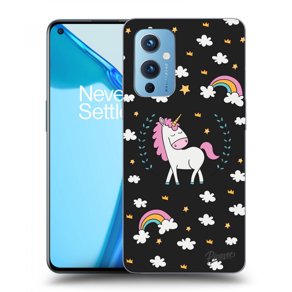 Picasee fekete szilikon tok az alábbi mobiltelefonokra OnePlus 9 - Unicorn star heaven