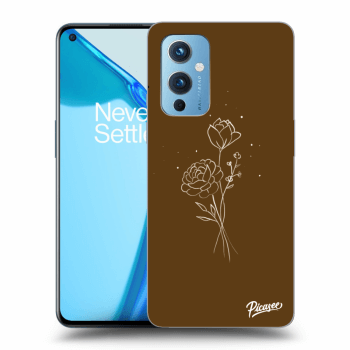 Szilikon tok erre a típusra OnePlus 9 - Brown flowers