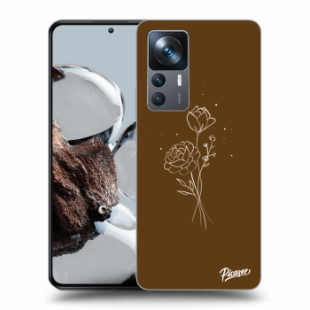 Szilikon tok erre a típusra Xiaomi 12T - Brown flowers