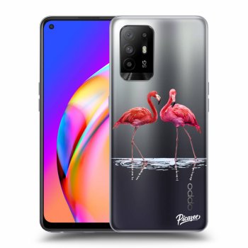Picasee átlátszó szilikon tok az alábbi mobiltelefonokra OPPO A94 5G - Flamingos couple