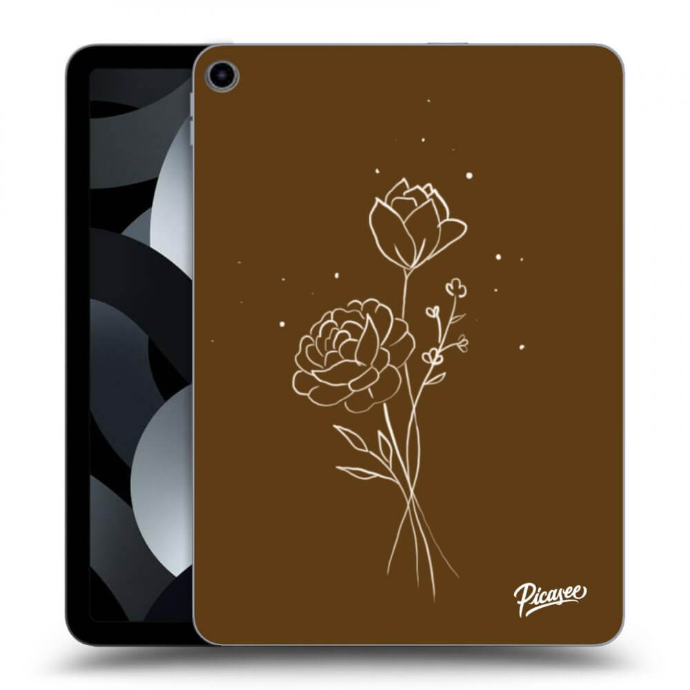 Picasee átlátszó szilikon tok az alábbi táblagépre Apple iPad 10,9" 2022 (10.generace) - Brown flowers