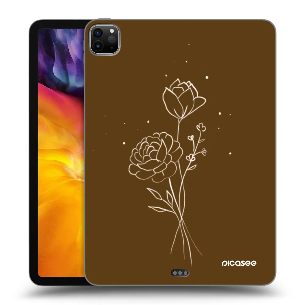 Picasee fekete szilikon tok az alábbi táblagépre Apple iPad Pro 11" 2022 M2 (4.generace) - Brown flowers
